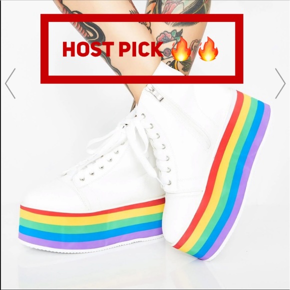 Dolls Kill Shoes - 🔥NEW RAINBOW PLATFORM SNEAKS